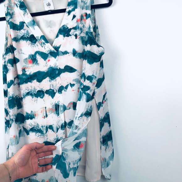 Cabi Watercolor Tank Top Slit Sides Size S - Picture 4 of 7